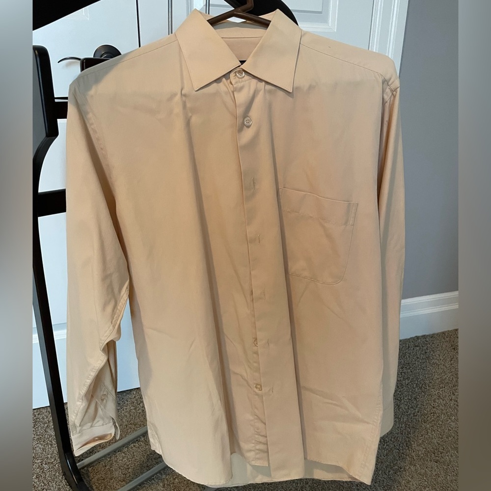 Men’s Dress Shirt - Light Brown/Cream  NWOT